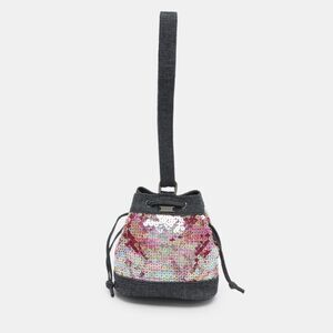Chanel Blue Multicolor Denim And Sequins Drawstring Bucket Bag